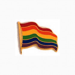 Pin Regenbogen Flagge/ Rainbow Waving Flag (T1049)