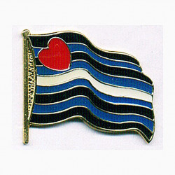 Pin Wavin Leather Flag (T1054)