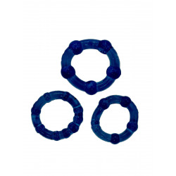 Rude Rider Mini Cock Rings Blue (3-Ring-Set) (T6264)