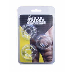 Rude Rider Soft Cock Rings Clear (3-Ring-Set) (T6259)