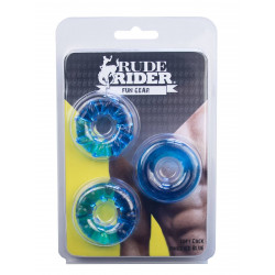 Rude Rider Soft Cock Rings Ice Blue (3-Ring-Set) (T6261)
