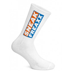 Sneak Freaxx Box #2 Socks White w. Blue/Neon Orange One Size (T7298)