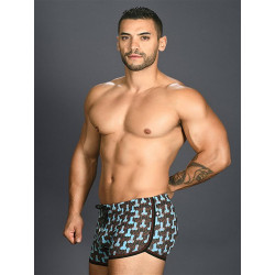 Andrew Christian Disco Stick Jogger Shorts Multicolor Print (T7386)