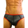 Rude Rider Neoprene Brief Open Back Bottoms Black/Red (T7472)