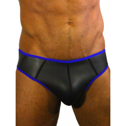 Rude Rider Neoprene Briefs Open Back Bottoms Black/Blue (T7473)