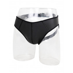 Rude Rider Neoprene Brief Open Back Bottoms Black (T7474)