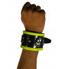 Rude Rider Wrist Cuffs with Padding Leather Black/Yellow (Set of 2) One Size (T7333)