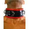 Rude Rider Collar 3 D-Ring with Padding Leather Black/Red One Size (T7339)