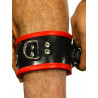 Rude Rider Ankle Cuffs with Padding Leather Black/Red (Set of 2) One Size (T7335)