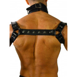 Rude Rider Shoulder Backstrap Harness Leather Black/Black (T7308)