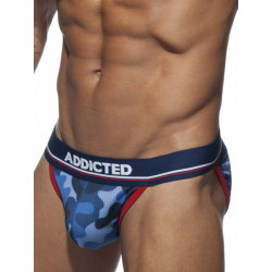 Addicted Camo Mesh Push Up Brief Underwear Blue (T7882)