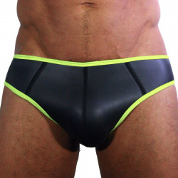 Rude Rider Neoprene Briefs Open Back Bottoms Black/Yellow (T7471)