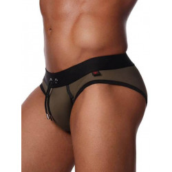 ToF Paris Canaria Swim Brief Swimwear Khaki/Black w/Bandana (T8214)