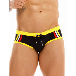 JOR Olimpic Swim Brief Swimwear Black/Yellow/Red/White (T8287)