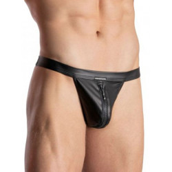 Manstore Zipped String Tanga M2116 Underwear Black (T8350)
