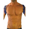 Rude Rider Shoulder Backstrap Harness Leather Black/Blue (T7310)