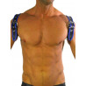 Rude Rider Shoulder Backstrap Harness Leather Black/Blue (T7310)