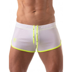 ToF Paris Mesh Shorts Royal White/Neon Yellow (T8429)