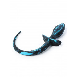 RudeRider Little Dog Tail Plug 28 x 3 cm Black/Blue Silicone (T8359)