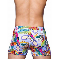 2Eros Print Bondi Bar Beach Swim Trunks V60 Aves Purple (Series 2) (T8916)