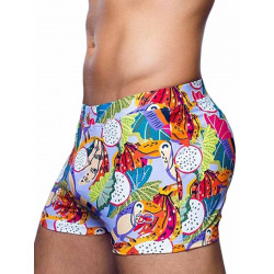 2Eros Print Bondi Bar Beach Swim Trunks V60 Aves Purple (Series 2) (T8916)