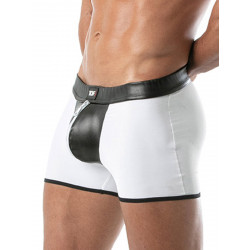 ToF Paris Bad Boy Zipped Backless Shorts White/Black (T8965)