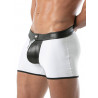 ToF Paris Bad Boy Zipped Backless Shorts White/Black (T8965)