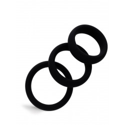 RudeRider Silicone 3-Ring-Set Black (T9132)