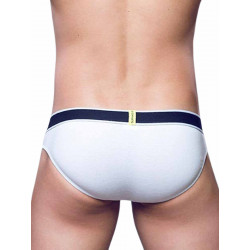 Supawear Ribbed Slashed Brief Underwear White (T9144)