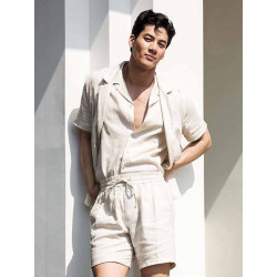 2Eros Breezy Classic Linen Shorts Beige (T9197)