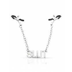 RudeRider Slut Nipple Clamps Metal/PVC (T9046)
