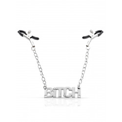 RudeRider Bitch Nipple Clamps Metal/PVC (T9043)