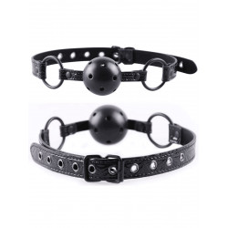 Rude Rider Ball Gag Diamond Pattern Black (T9069)