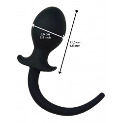 RudeRider Large Dog Tail Plug 33 x 6,5 cm Black Silicone (T9194)