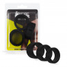 Rude Rider Ball Stretcher Liquid Silicone Black 3-Set (T9389)