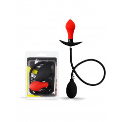 Rude Rider Inflatable Butt Plug Black/Red With Steel Ball Inside (T9126)