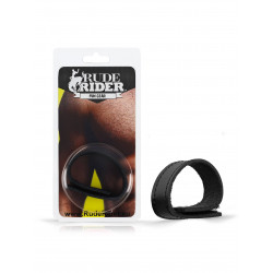 Rude Rider Velcro Fastener Cock Strap Leatherette Black Adjustable (T9084)