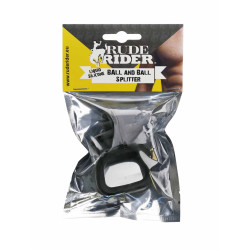 RudeRider Liquid Silicone Cock & Ball Splitter Black (T9735)