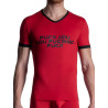 Manstore V-Neck Regular T-Shirt M2103 Black/Red (T8140)