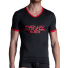 Manstore V-Neck Regular T-Shirt M2103 Black/Red (T8140)