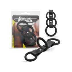 RudeRider 3-Cockring-Strap Silicone Large (T9956)
