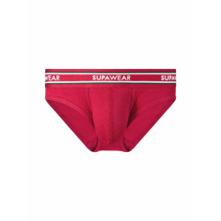 Supawear Ribbed Varsity Brief Underwear Red (T11232)