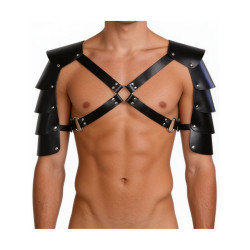 Shoulder Protector Harness Leatherette Black Adjustable (T9080)