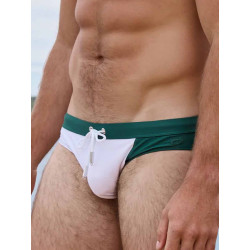 2eros V10 Colour-Blocked Swim Brief Calypso White/Green (T11670)