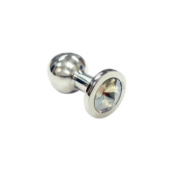 Rouge Stainless Steel Smooth Anal Butt Plug (Small) - Clear Crystal (T11285)