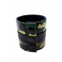 Rouge Leather Wrist Band Wallet with Stripe Black/Camo (T11492)