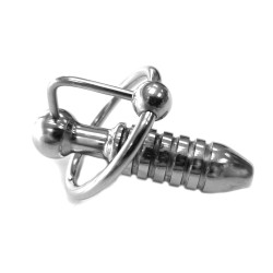 Rouge Stainless Steel Beaded Urethral Probe and Cock Ring (T11306)