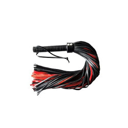 Rouge Long Leather Flogger Black/Red (T11350)