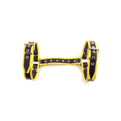 Rouge Leather Halter Harness Black/Yellow (T11384)