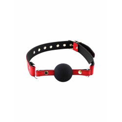 Rouge Leather Ball Gag Red with Black Ball Red/Black (T11300)